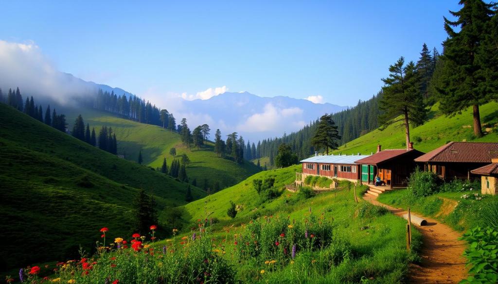 Barog - A serene landscape of lush green hills - AI Image